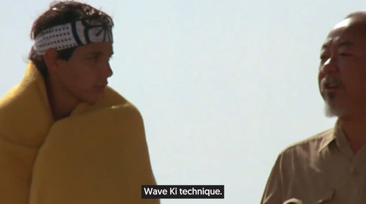 THE SURFING KID - MIYAGI USES THE WAVE KI METHOD ON DANIEL SAN