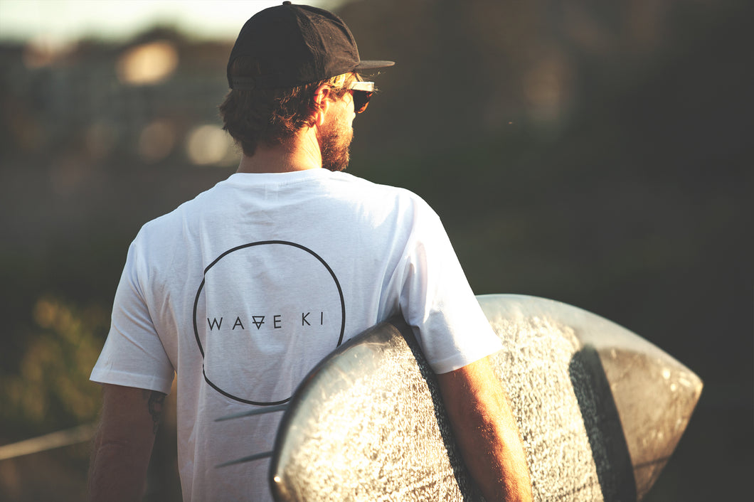 Wave Ki Classic Logo Organic Tee - White